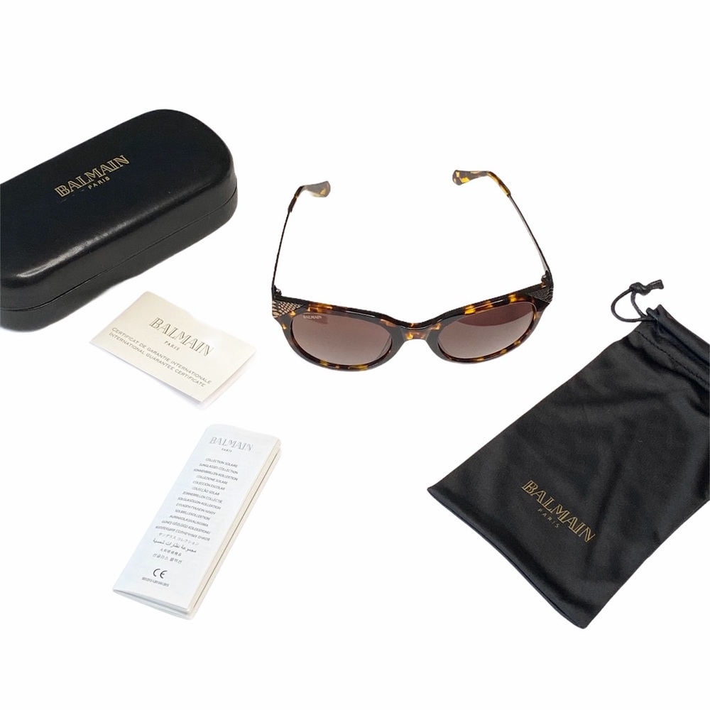 new Balmain ☀︎︎ Cat Eye Sunglasses ☀︎︎ Tortoise Shell Print ☀︎ Brown Lenses ☀︎ - Picture 6 of 16